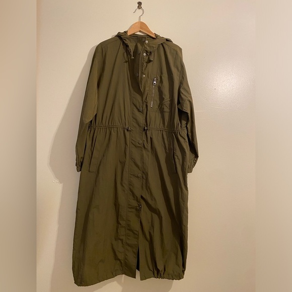 H&M olive green light long jacket. Size Xs / S - Picture 5 of 14